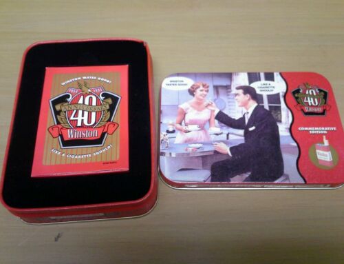 Winston Cigarettes 40th Anniversary playing cards and commemorative tin