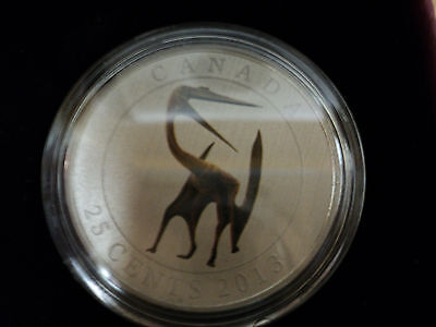 Canada Prehistoric Creature 25 Cent Color Glow-in-the-dark Coin (2013) Quetzalc