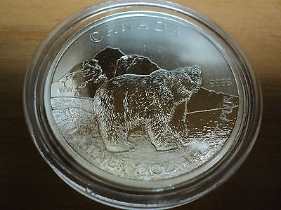 2011 Canadian Silver Grizzly $5.00 Coin